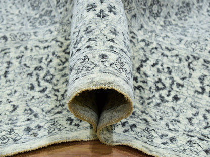 Ivory 8'2" x 8'2" Mamluk Hand knotted Wool Rug - Sku: O076011