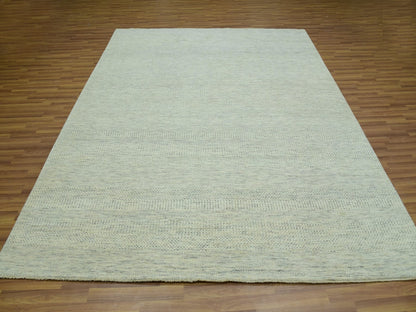 Ivory 8'1" x 9'10" Modern and Contemporary Hand knotted Wool Rug - Sku: O076022