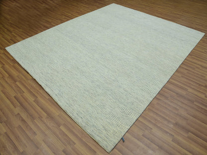 Ivory 8'1" x 9'10" Modern and Contemporary Hand knotted Wool Rug - Sku: O076022