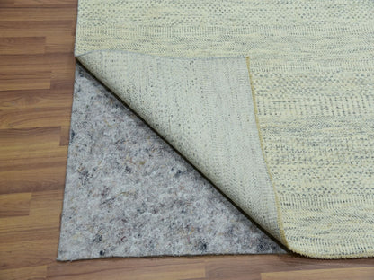 Ivory 8'1" x 9'10" Modern and Contemporary Hand knotted Wool Rug - Sku: O076022