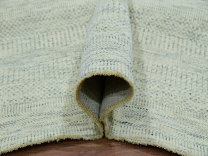 Ivory 8'1" x 9'10" Modern and Contemporary Hand knotted Wool Rug - Sku: O076022