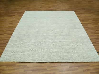 Ivory 7'11" x 8'0" Modern and Contemporary Hand knotted Wool Rug - Sku: O076023
