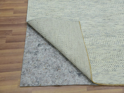 Ivory 5'10" x 9'1" Modern and Contemporary Hand knotted Wool Rug - Sku: O076024