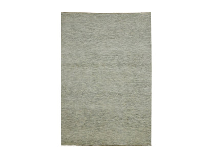 Ivory 6'0" x 9'0" Modern and Contemporary Hand knotted Wool Rug - Sku: O076025