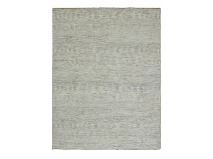 Ivory 5'4" x 7'1" Modern and Contemporary Hand knotted Wool Rug - Sku: O076026