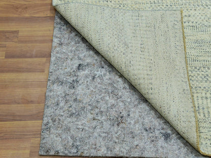 Ivory 2'6" x 29'9" Modern and Contemporary Hand knotted Wool Rug - Sku: O076030