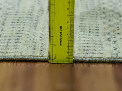 Modern / Contemporary hand-knotted wool runner in Ivory, 2'6" x 29'9", SKU O076030