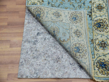 Agra Oushak / Peshawar hand-knotted wool runner in Blue, 2'6" x 14'0", SKU O076033