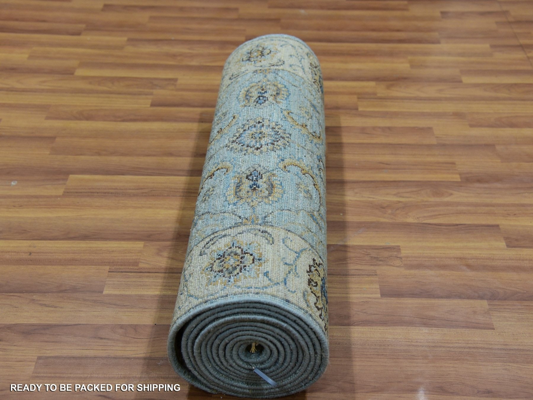 Agra Oushak / Peshawar hand-knotted wool runner in Blue, 2'6" x 14'0", SKU O076033