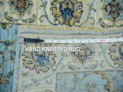 Agra Oushak / Peshawar hand-knotted wool runner in Blue, 2'6" x 14'0", SKU O076033