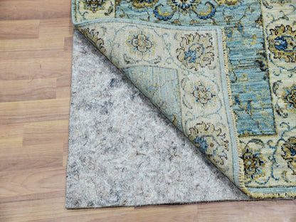 Agra Oushak / Peshawar hand-knotted wool runner in Blue, 2'7" x 15'10", SKU O076034