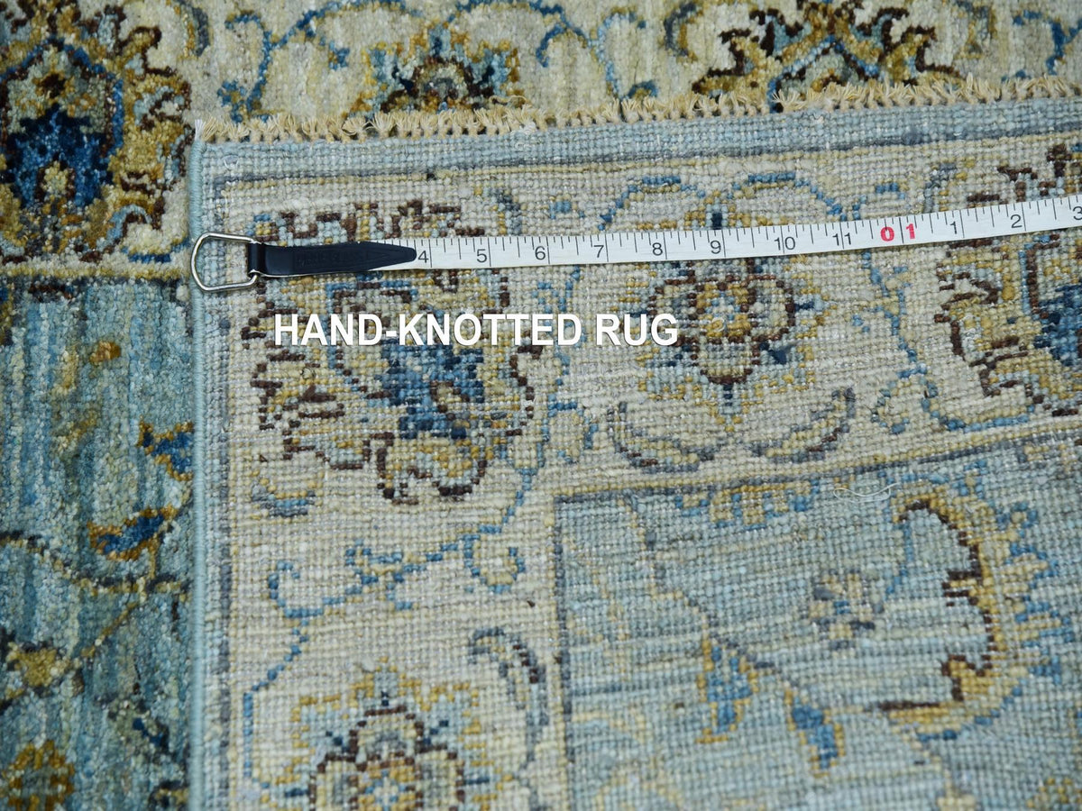 Agra Oushak / Peshawar hand-knotted wool runner in Blue, 2'7" x 15'10", SKU O076034