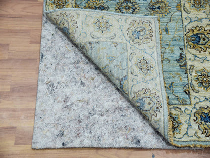 Agra Oushak / Peshawar hand-knotted wool runner in Blue, 2'6" x 22'0", SKU O076036