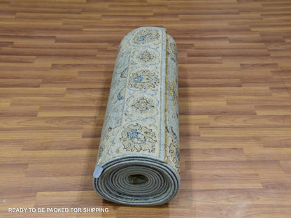 Agra Oushak / Peshawar hand-knotted wool runner in Blue, 2'6" x 22'0", SKU O076036