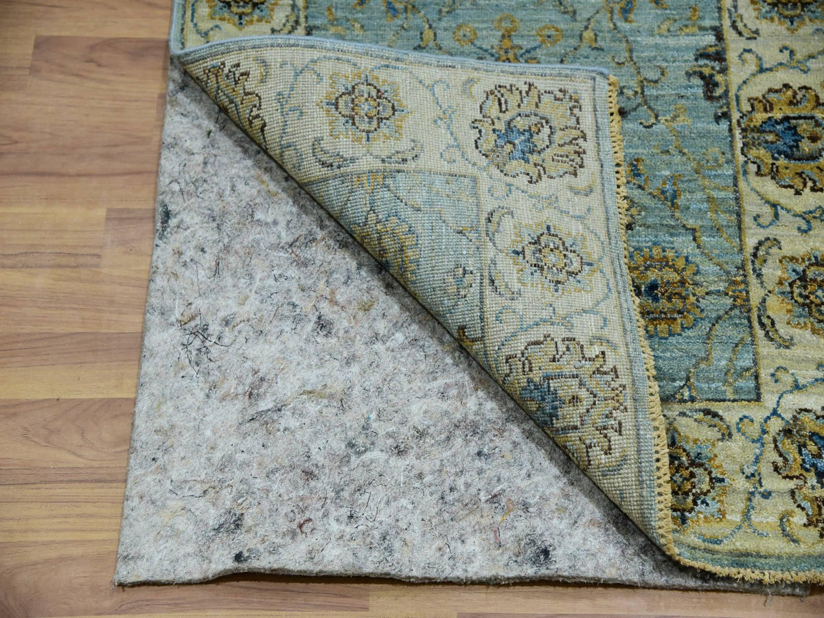 Agra Oushak / Peshawar hand-knotted wool runner in Blue, 2'6" x 25'8", SKU O076037