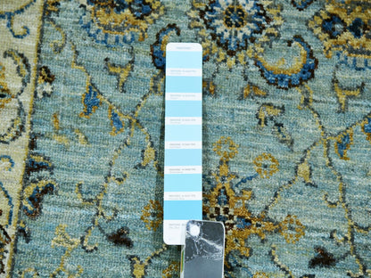 Agra Oushak / Peshawar hand-knotted wool runner in Blue, 2'6" x 25'8", SKU O076037