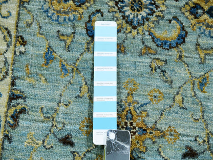 Agra Oushak / Peshawar hand-knotted wool runner in Blue, 2'9" x 24'3", SKU O076038