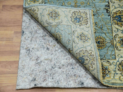 Blue 2'8" x 29'9" Oushak And Peshawar Hand knotted Wool Rug - Sku: O076039