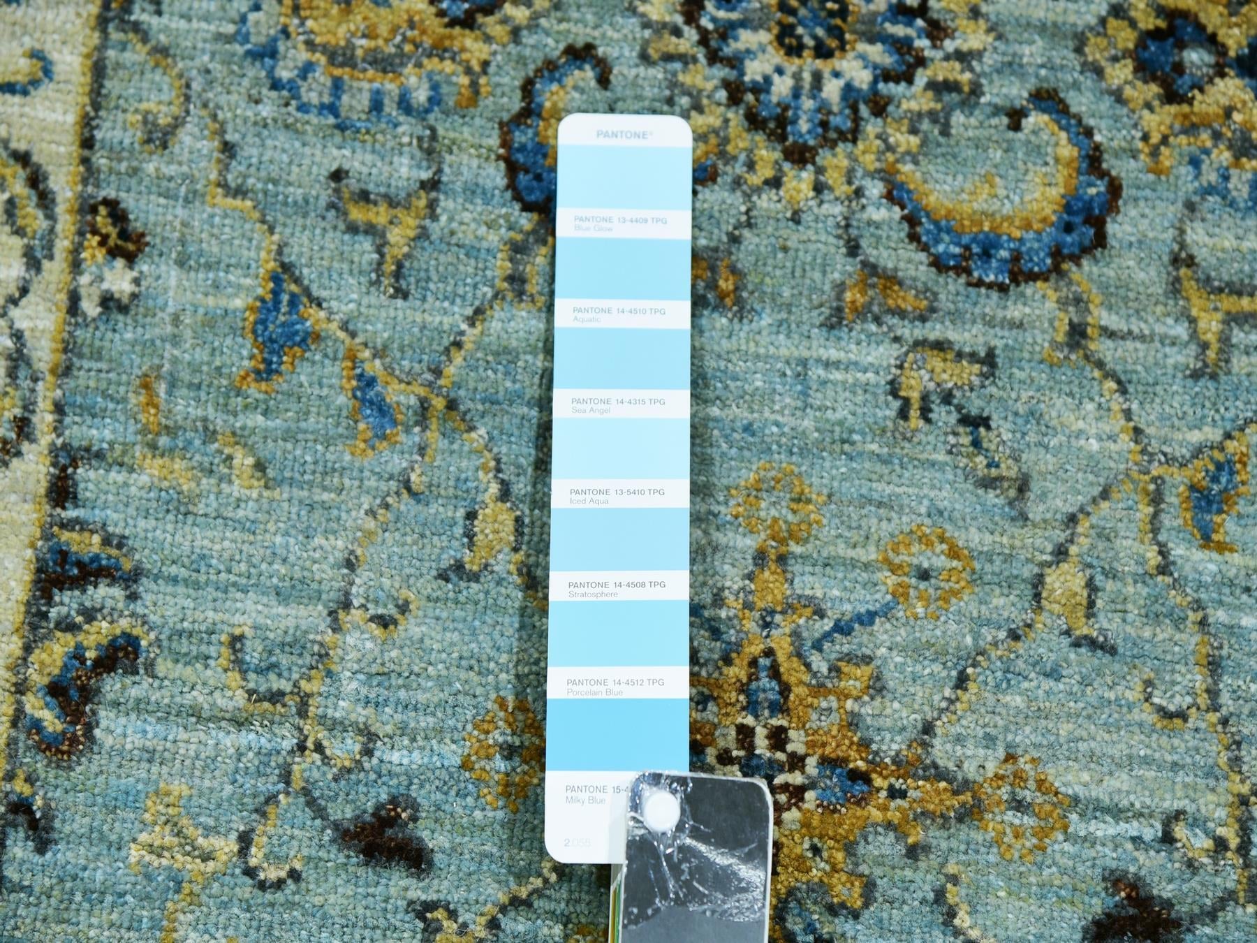 Agra Oushak / Peshawar hand-knotted wool runner in Blue, 2'8" x 29'9", SKU O076039