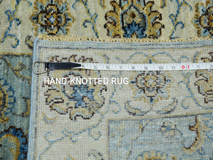 Blue 2'8" x 29'9" Oushak And Peshawar Hand knotted Wool Rug - Sku: O076039