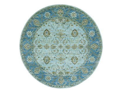 Agra Oushak / Peshawar hand-knotted wool rug in Blue, 6'0" x 6'0", SKU O076046