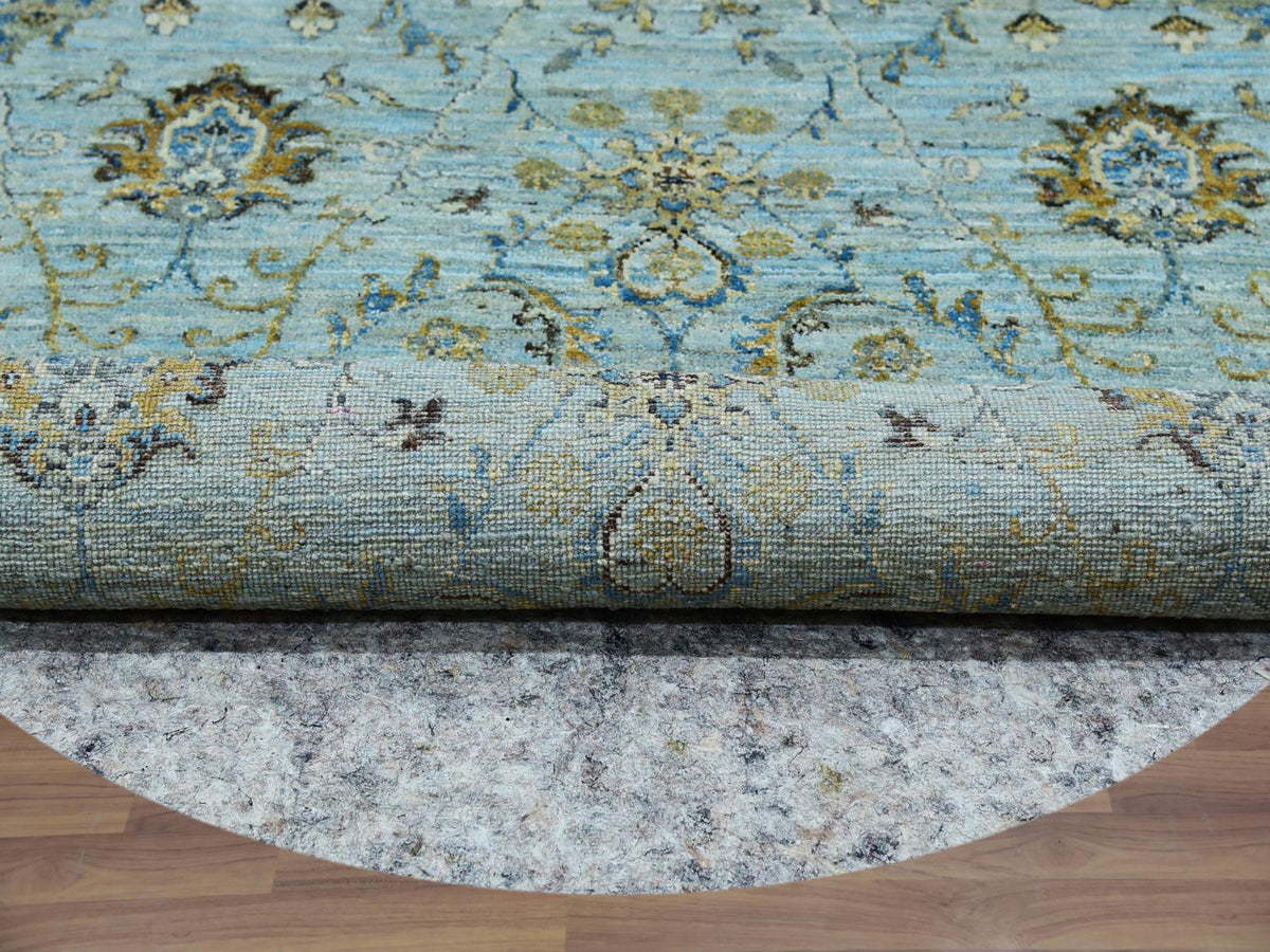 Agra Oushak / Peshawar hand-knotted wool rug in Blue, 6'0" x 6'0", SKU O076046