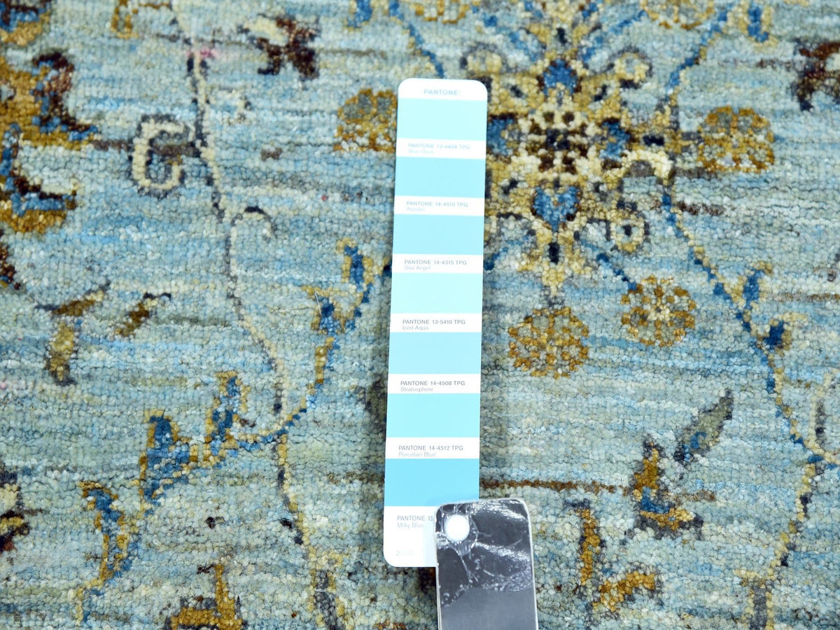 Agra Oushak / Peshawar hand-knotted wool rug in Blue, 6'0" x 6'0", SKU O076046