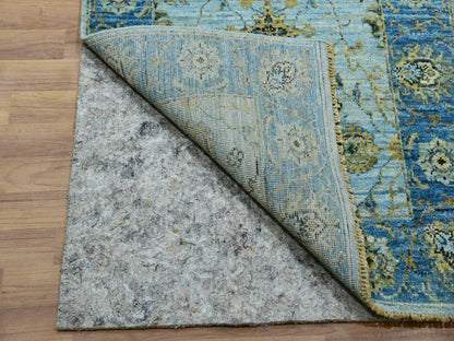 Agra Oushak / Peshawar hand-knotted wool runner in Blue, 2'6" x 14'0", SKU O076050