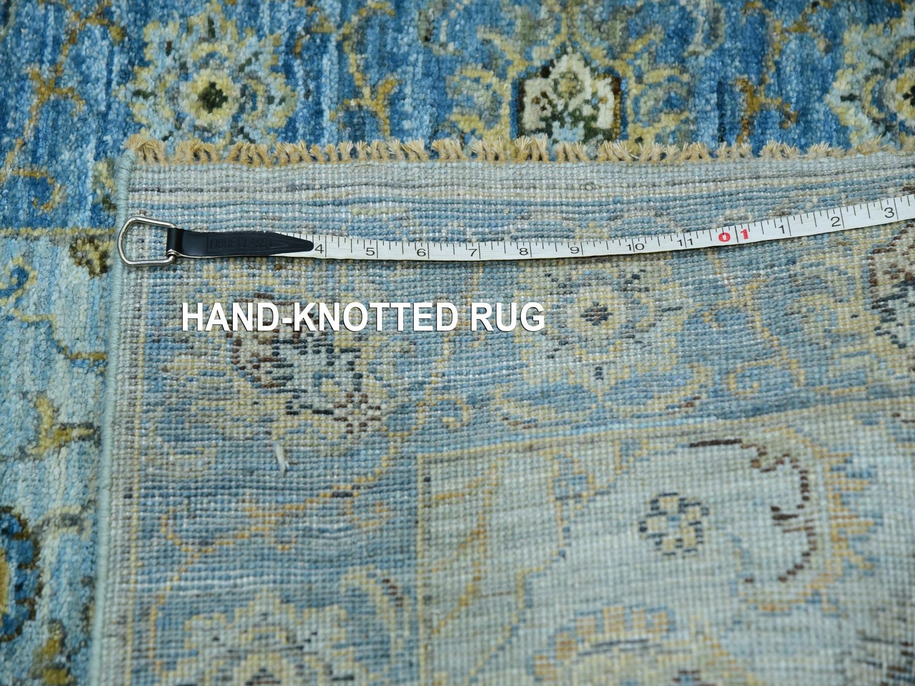 Agra Oushak / Peshawar hand-knotted wool runner in Blue, 2'6" x 14'0", SKU O076050