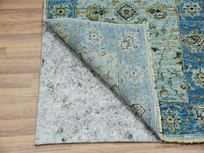 Agra Oushak / Peshawar hand-knotted wool runner in Blue, 2'8" x 21'11", SKU O076052