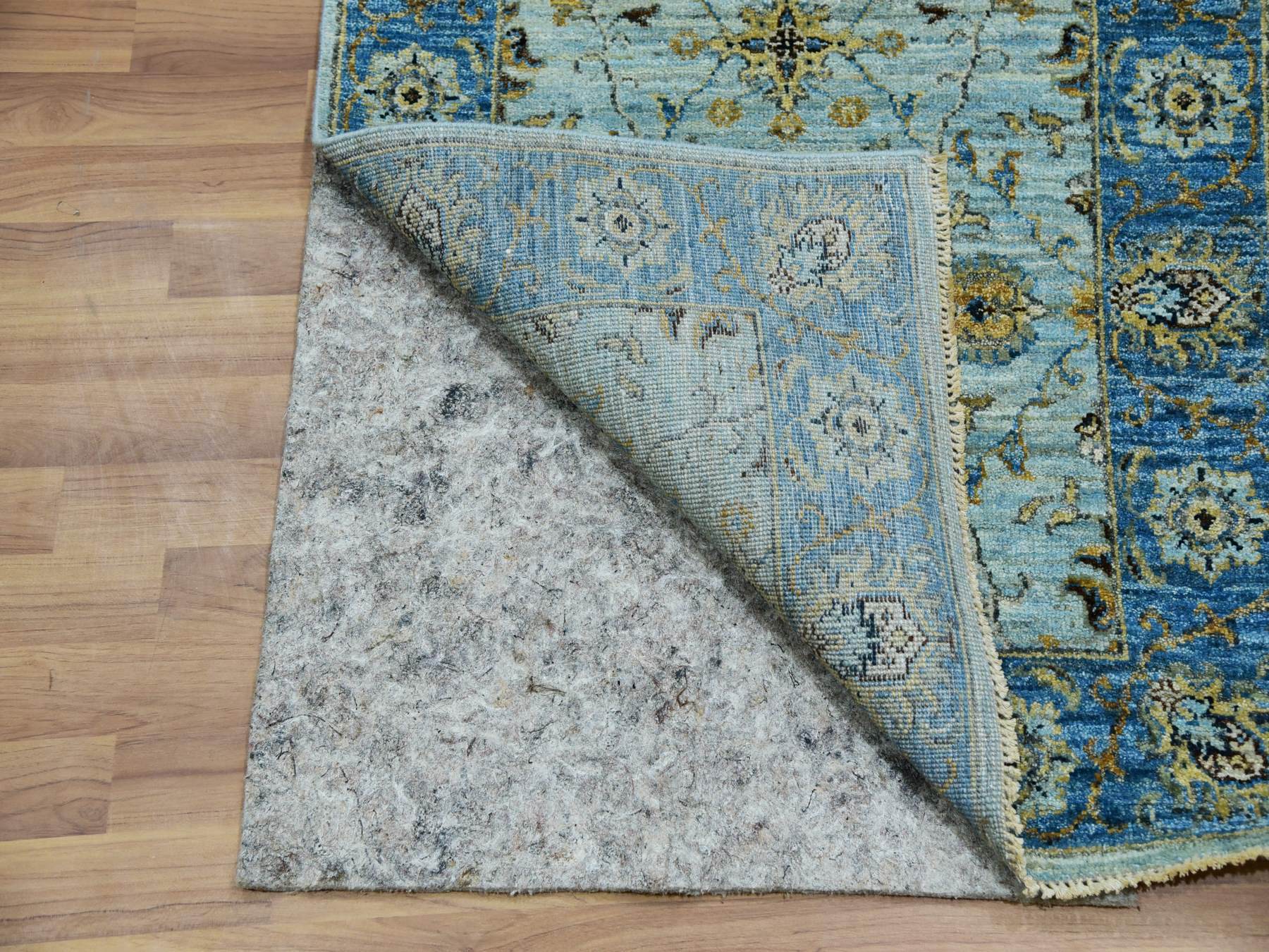 Agra Oushak / Peshawar hand-knotted wool runner in Blue, 2'8" x 24'1", SKU O076053