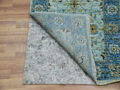 Agra Oushak / Peshawar hand-knotted wool runner in Blue, 2'8" x 24'1", SKU O076053