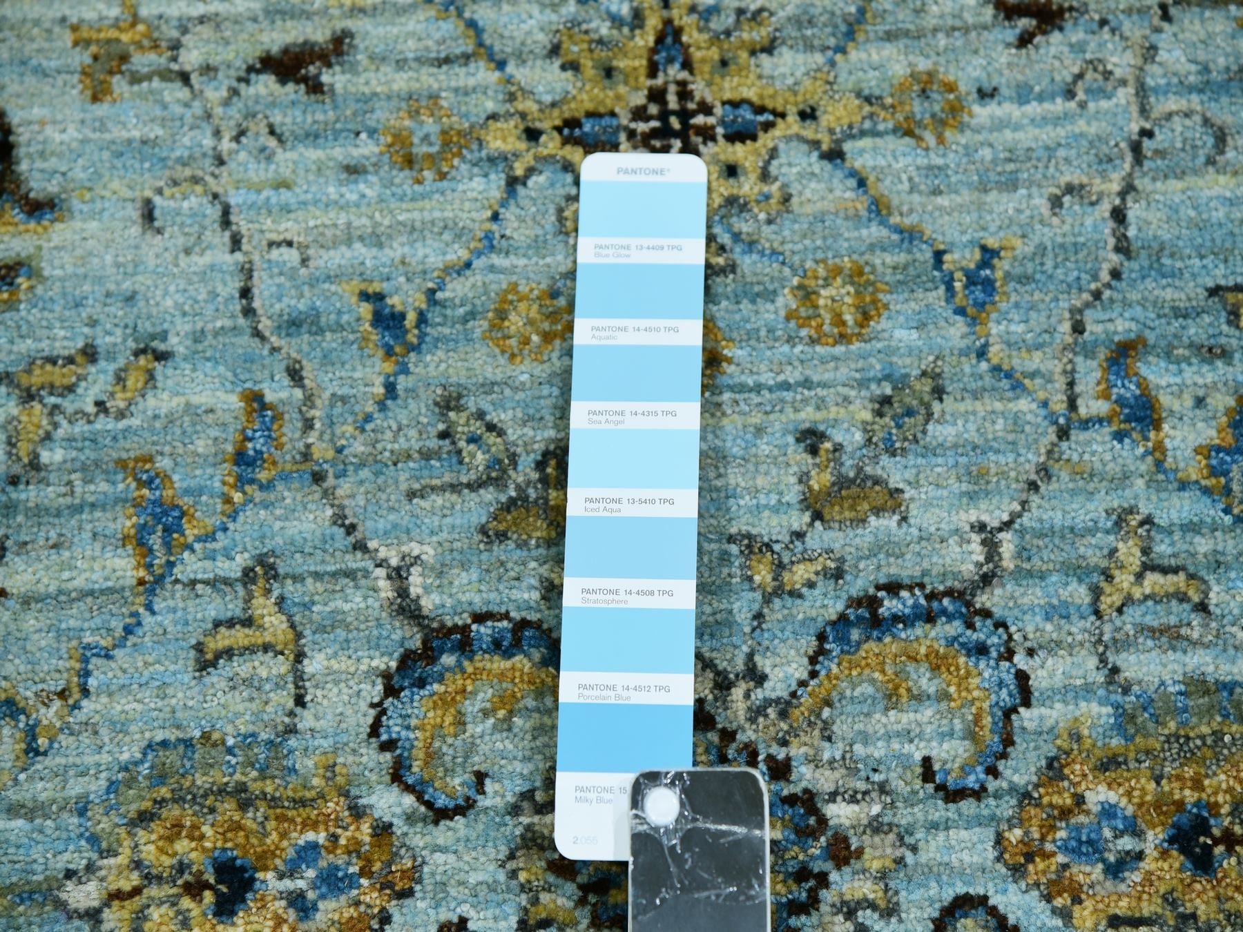 Agra Oushak / Peshawar hand-knotted wool runner in Blue, 2'8" x 24'1", SKU O076053