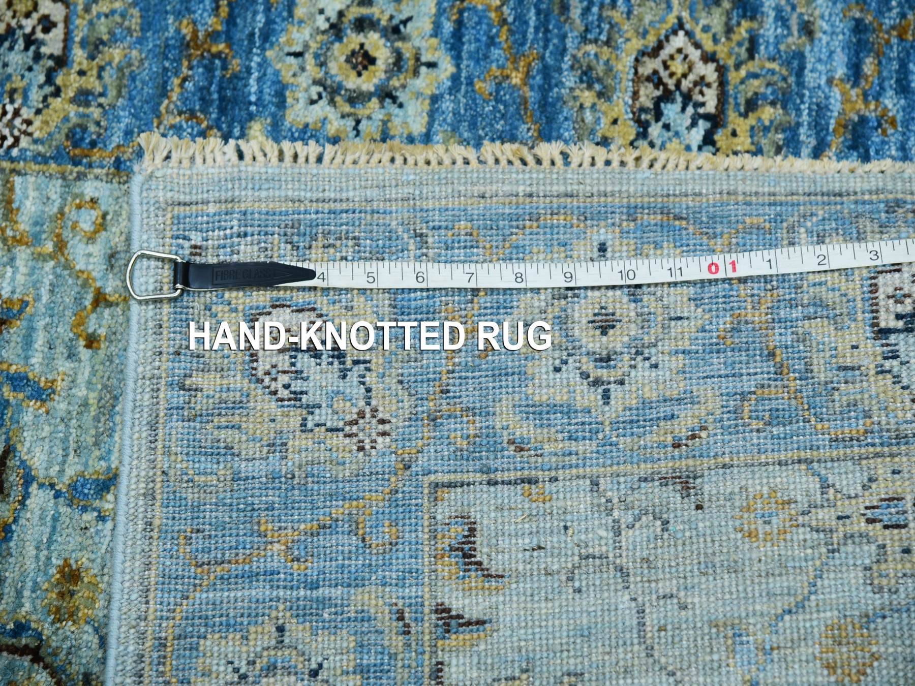 Agra Oushak / Peshawar hand-knotted wool runner in Blue, 2'8" x 24'1", SKU O076053