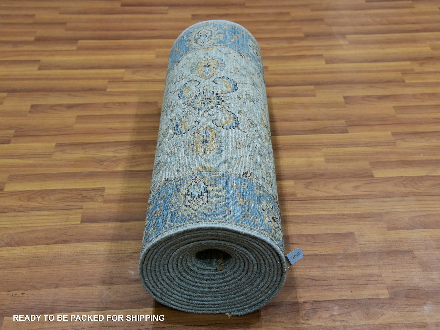 Agra Oushak / Peshawar hand-knotted wool runner in Blue, 2'8" x 29'10", SKU O076054