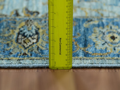 Agra Oushak / Peshawar hand-knotted wool runner in Blue, 2'8" x 29'10", SKU O076054