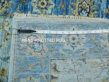 Agra Oushak / Peshawar hand-knotted wool runner in Blue, 2'8" x 29'10", SKU O076054
