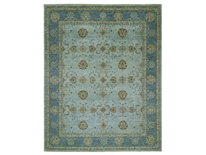 Agra Oushak / Peshawar hand-knotted wool rug in Blue, 11'10" x 15'0", SKU O076056