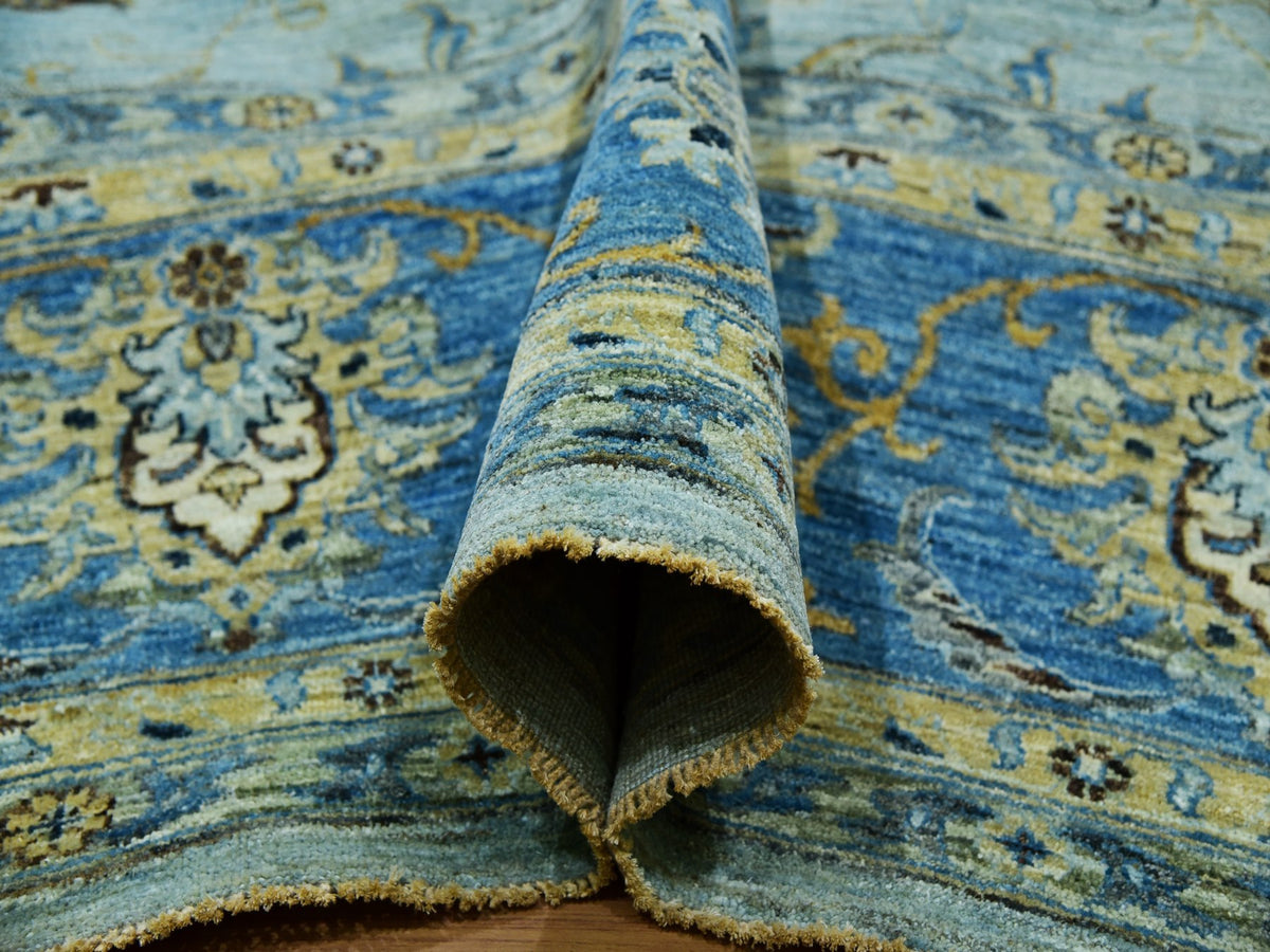 Agra Oushak / Peshawar hand-knotted wool rug in Blue, 11'10" x 15'0", SKU O076056