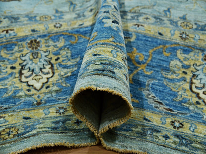 Agra Oushak / Peshawar hand-knotted wool rug in Blue, 11'10" x 15'0", SKU O076056