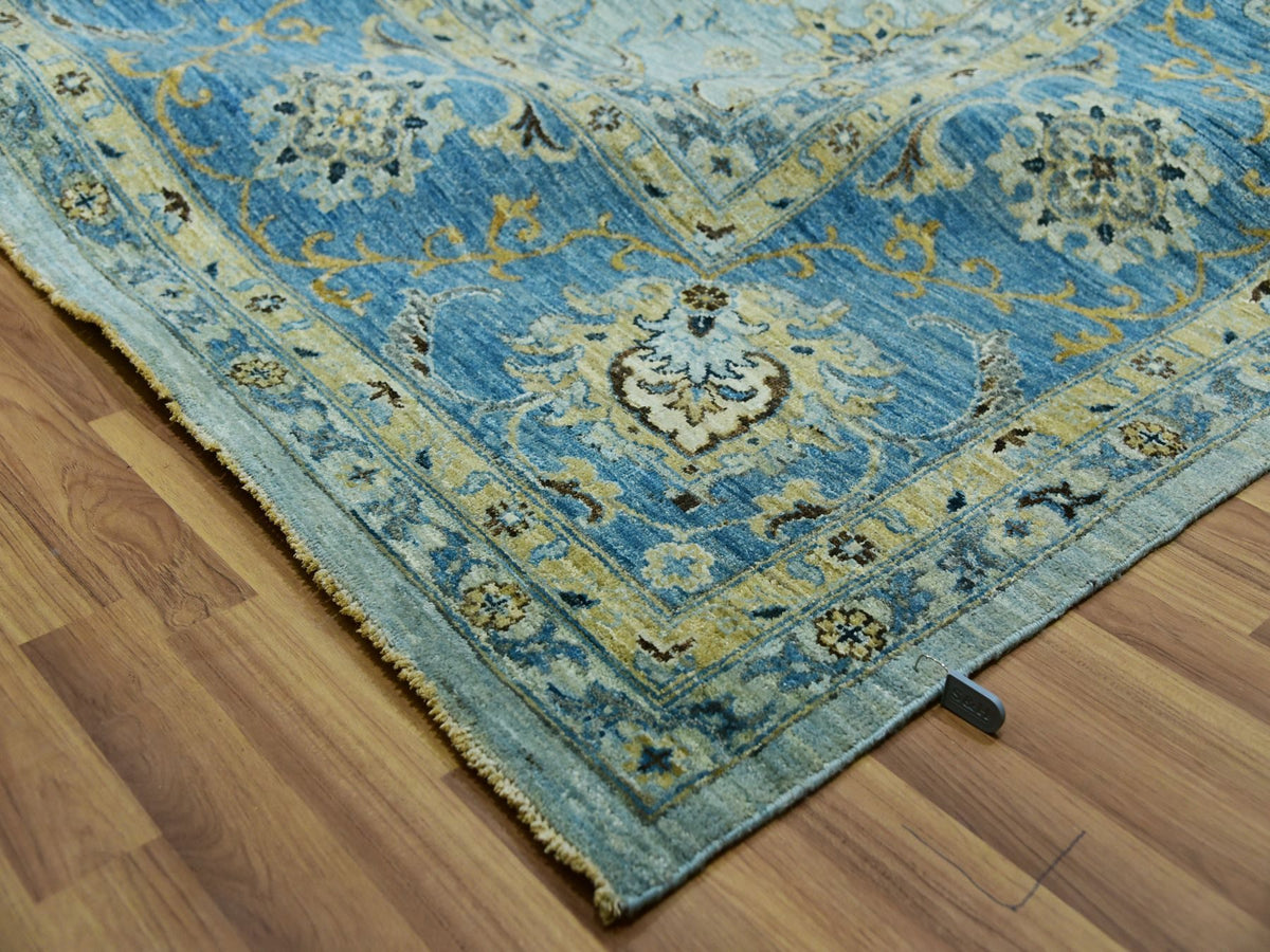Agra Oushak / Peshawar hand-knotted wool rug in Blue, 11'10" x 15'0", SKU O076056
