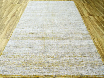Yellow 10'1" x 14'1" Modern and Contemporary Hand knotted Wool Rug - Sku: O076064