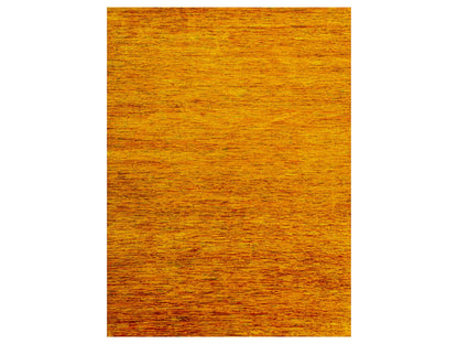 Yellow 8'11" x 11'10" Modern / Contemporary Hand knotted Silk Rug - Sku: O076068