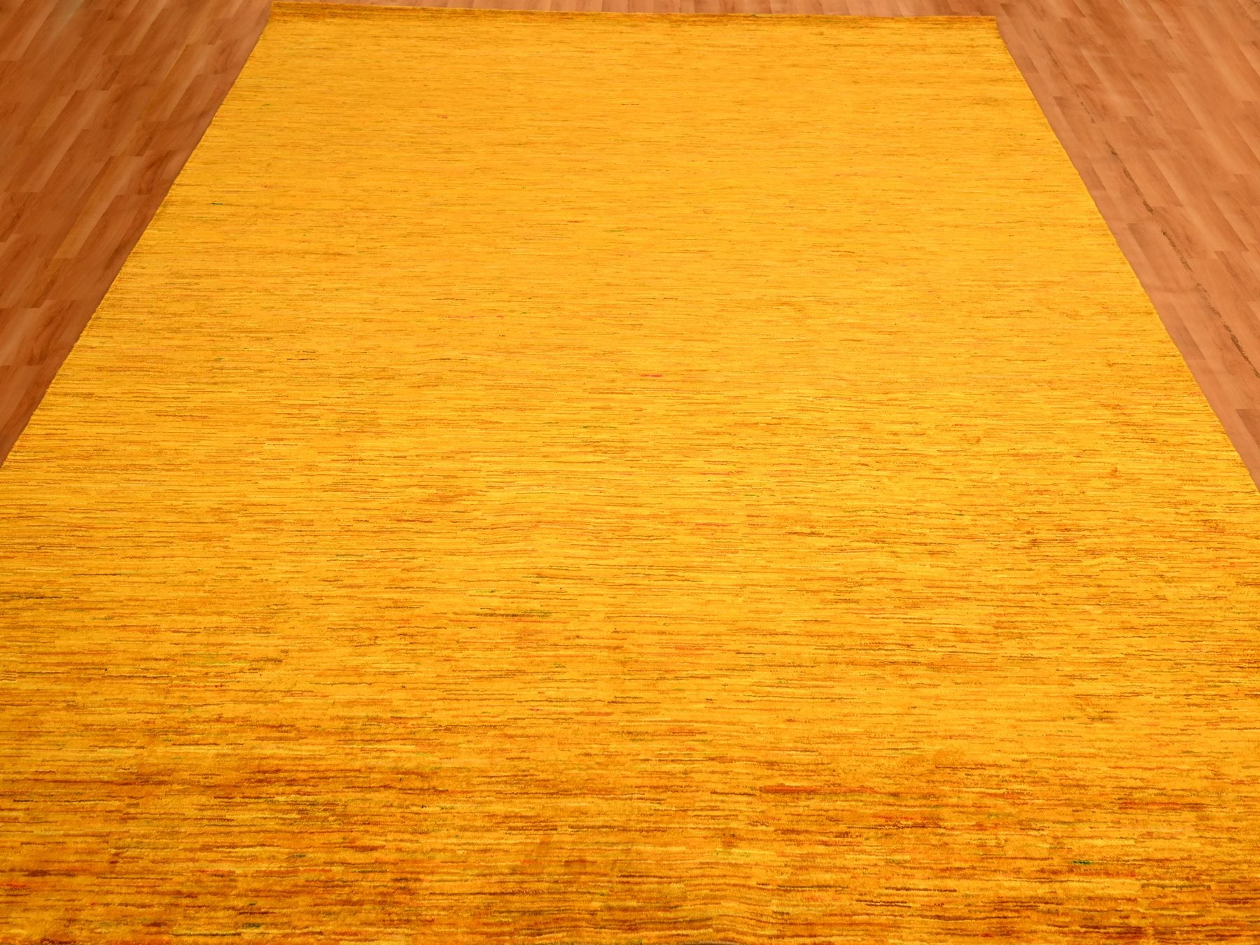 Modern / Contemporary hand-knotted silk rug in Yellow, 8'11" x 11'10", SKU O076068