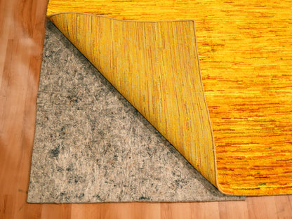 Yellow 8'11" x 11'10" Modern / Contemporary Hand knotted Silk Rug - Sku: O076068