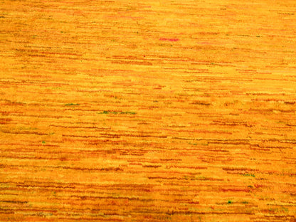Yellow 8'11" x 11'10" Modern / Contemporary Hand knotted Silk Rug - Sku: O076068