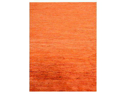 Orange 9'0" x 12'0" Modern / Contemporary Hand knotted Silk Rug - Sku: O076069