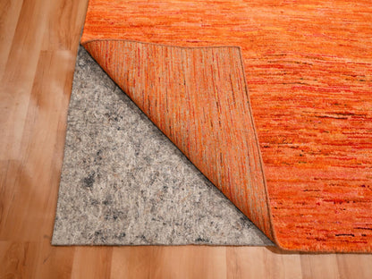 Orange 9'0" x 12'0" Modern / Contemporary Hand knotted Silk Rug - Sku: O076069