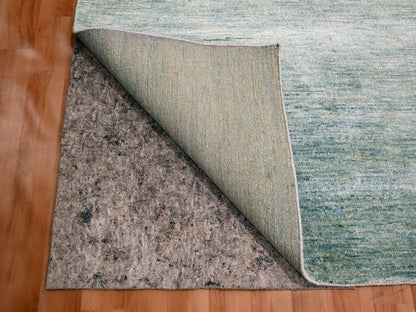 Modern / Contemporary hand-knotted silk rug in Green, 9'0" x 12'3", SKU O076070