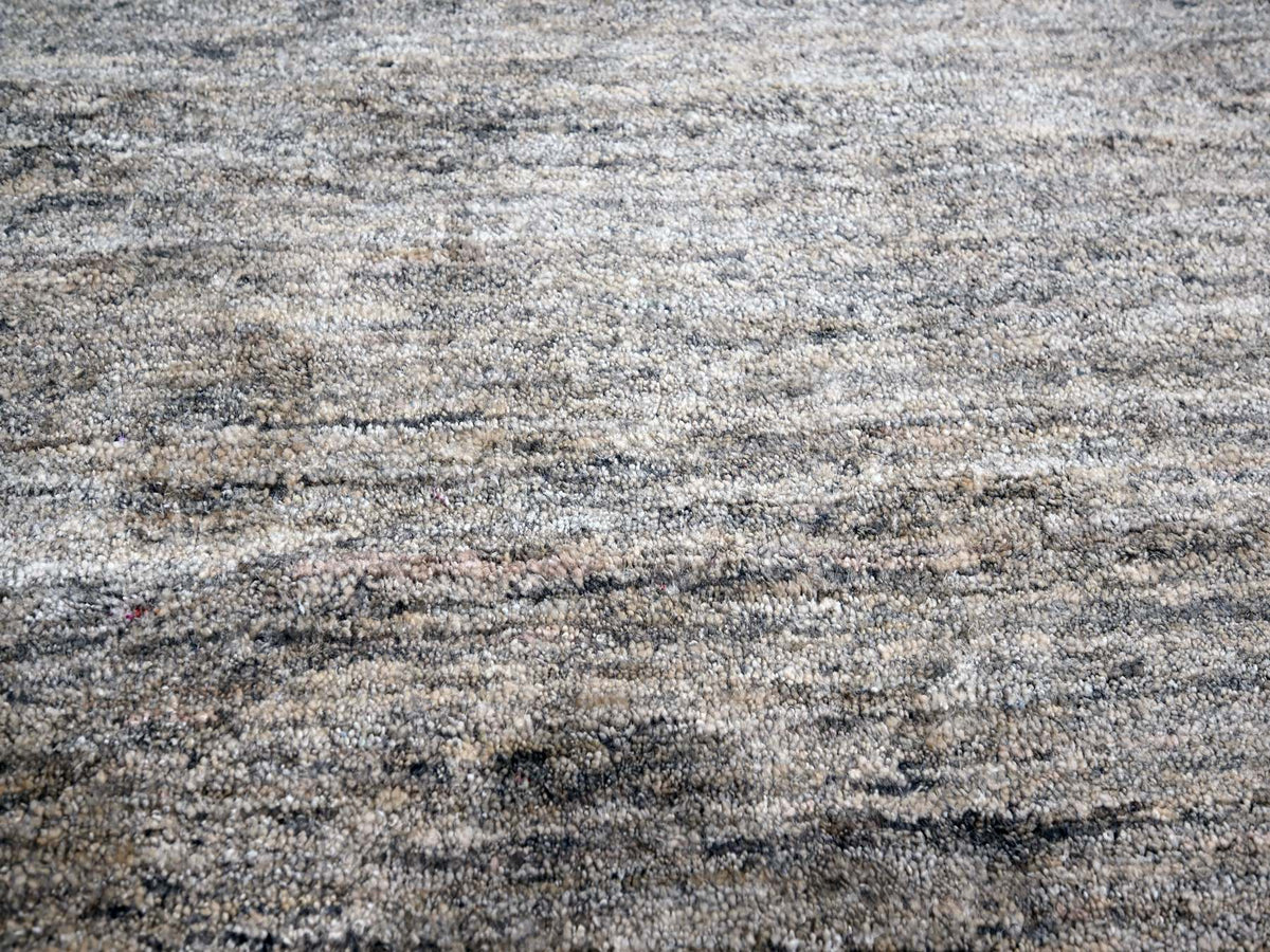 Modern / Contemporary hand-knotted silk rug in Brown, 9'1" x 11'10", SKU O076071